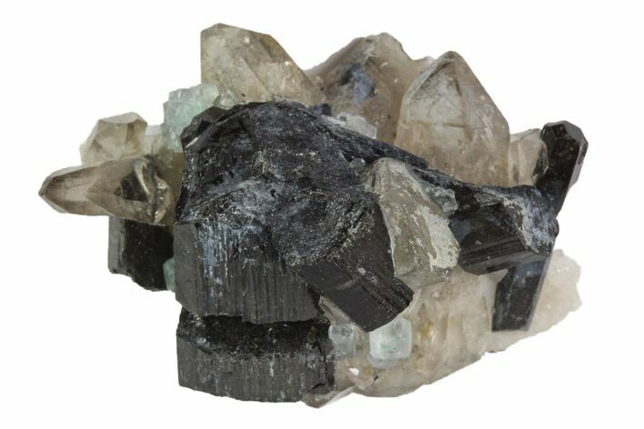 Black Tourmaline (Schorl), Fluorite & Smoky Quartz - Namibia #90684